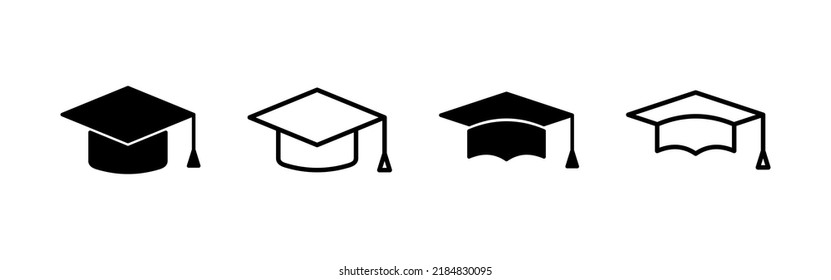 Education icon vector. Graduation cap sign and symbol. Graduate. Students cap