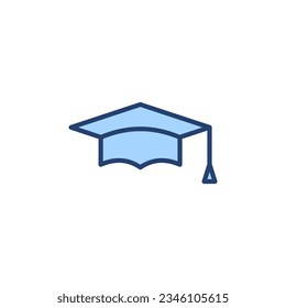 Vector de icono de educación. Signo y símbolo del tapón de graduación. Graduado. Número de estudiantes