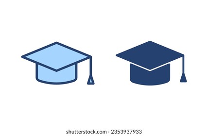 Education icon vector. Graduation cap sign and symbol. Graduate. Students cap