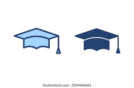 Bildungs-Icon-Vektorgrafik. Graduierungsmütze und Symbol. Absolvent. Studentenkappe