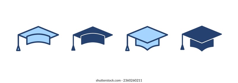 Education icon vector. Graduation cap sign and symbol. Graduate. Students cap