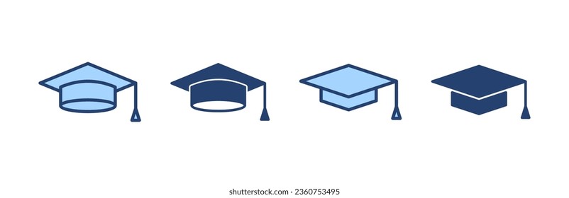 Education icon vector. Graduation cap sign and symbol. Graduate. Students cap