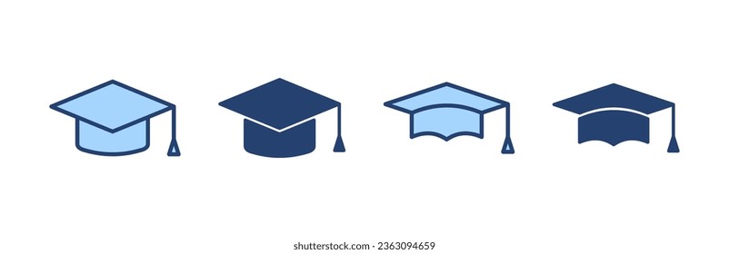 Education icon vector. Graduation cap sign and symbol. Graduate. Students cap