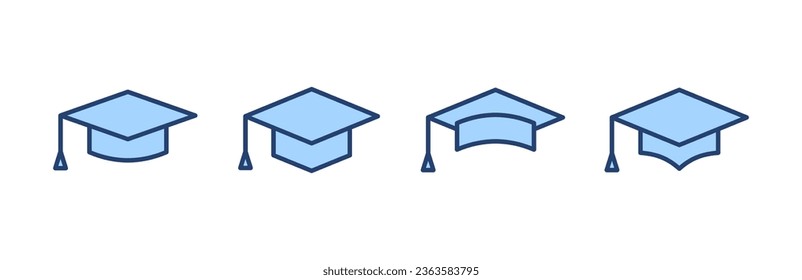 Education icon vector. Graduation cap sign and symbol. Graduate. Students cap