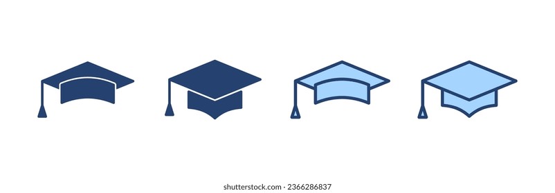 Education icon vector. Graduation cap sign and symbol. Graduate. Students cap
