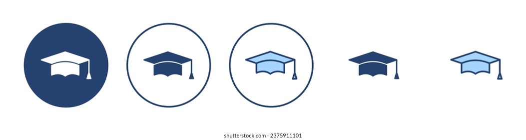 Bildungs-Icon-Vektorgrafik. Graduierungsmütze und Symbol. Absolvent. Studentenkappe