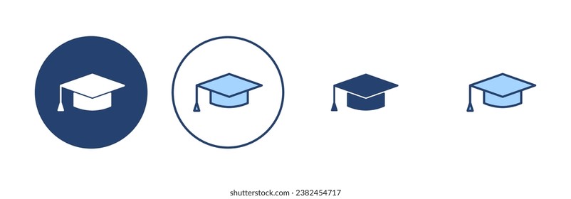 Education icon vector. Graduation cap sign and symbol. Graduate. Students cap