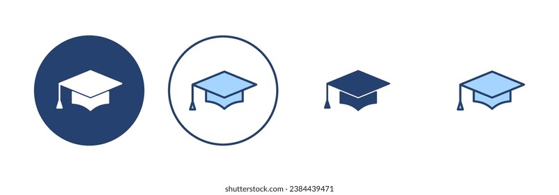 Education icon vector. Graduation cap sign and symbol. Graduate. Students cap