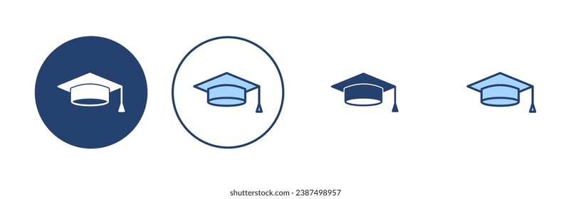 Education icon vector. Graduation cap sign and symbol. Graduate. Students cap