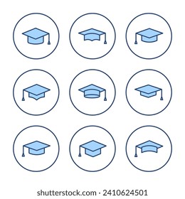 Education icon vector. Graduation cap sign and symbol. Graduate. Students cap
