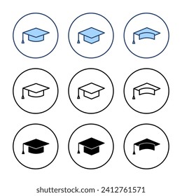 Education icon vector. Graduation cap sign and symbol. Graduate. Students cap