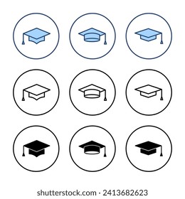 Education icon vector. Graduation cap sign and symbol. Graduate. Students cap