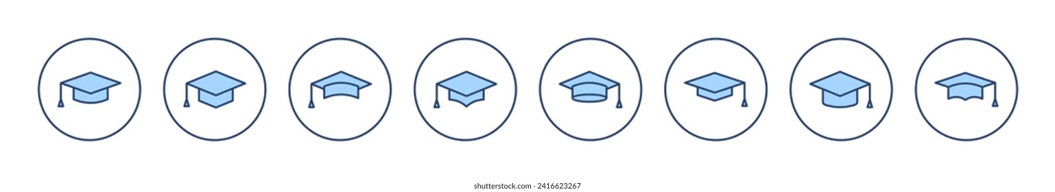 Education icon vector. Graduation cap sign and symbol. Graduate. Students cap