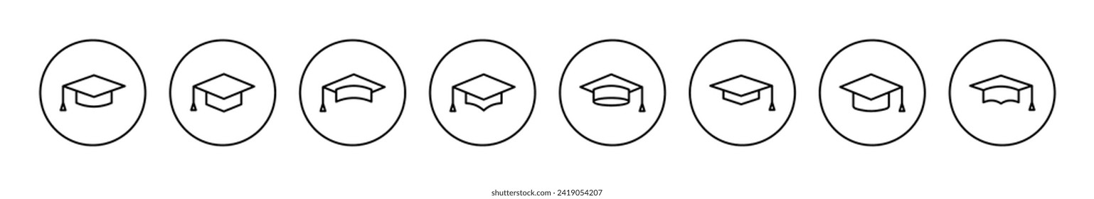Education icon vector. Graduation cap sign and symbol. Graduate. Students cap