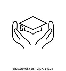 icono de educación Vector Graduación cap sign 