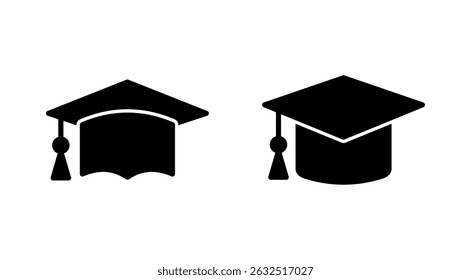 Vector de icono de Educación. Signo y símbolo del tope de graduación. Graduado. Gorra de estudiantes