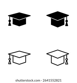Education icon vector. Graduation cap sign and symbol. Graduate. Students cap