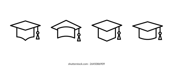 Education icon vector. Graduation cap sign and symbol. Graduate. Students cap