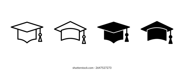 Education icon vector. Graduation cap sign and symbol. Graduate. Students cap