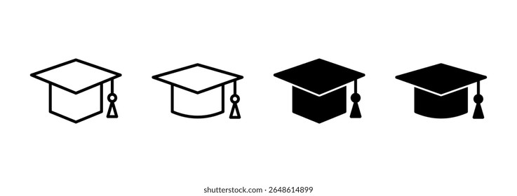 Education icon vector. Graduation cap sign and symbol. Graduate. Students cap