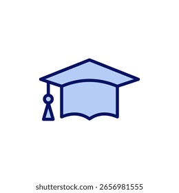 Vector de icono de Educación. Signo y símbolo del tope de graduación. Graduado. Gorra de estudiantes