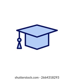 Education icon vector. Graduation cap sign and symbol. Graduate. Students cap