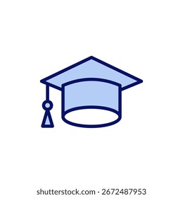 Vector de icono de Educación. Signo y símbolo del tope de graduación. Graduado. Gorra de estudiantes
