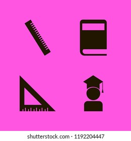 education icon. education vector icons set ruler, graduaded student and book