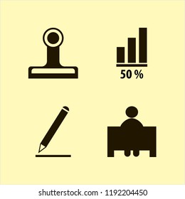education icon. education vector icons set teacher, paper clip, diagram and pencil