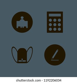 education icon. education vector icons set school book bag, pencil, calculator and teacher