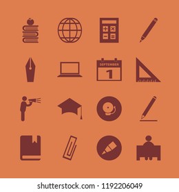 education icon. education vector icons set teacher, globe, book and laptop