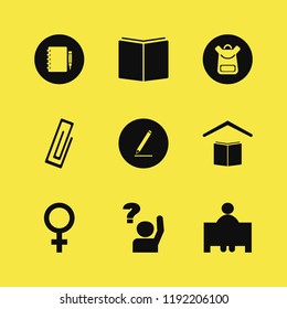 education icon. education vector icons set female gender symbol, pencil, school and paper clip