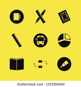 education icon. education vector icons set notebook pencil, pencil, response letter and holy quran