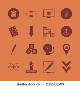 education icon. education vector icons set response letter, paper clip, holy quran and fountain pen