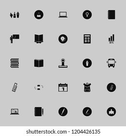 education icon. education vector icons set pencil, response letter, online teaching and school book bag