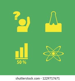 education icon. education vector icons set paper clip, diagram, atom and ask pupil