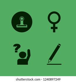 education icon. education vector icons set ask pupil, pencil, paper clip and female gender symbol