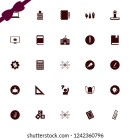 education icon. education vector icons set atom, teacher, ask pupil and calculator
