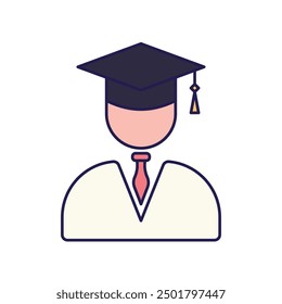Education icon vector. learning illustration. degree hat