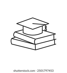 Education icon vector. learning illustration. degree hat