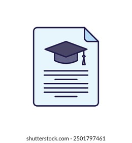 Vector de icono de Educación. ilustración de aprendizaje. sombrero de grado