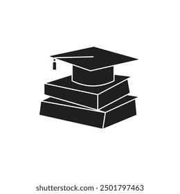 Education icon vector. learning illustration. degree hat