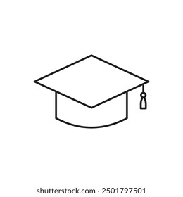 Bildungs-Icon Vektor. Lerngrafik. Graduiertenhut