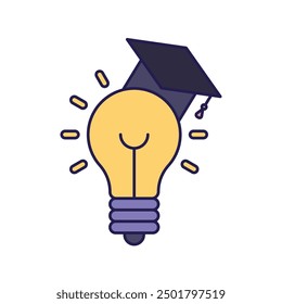 Vector de icono de Educación. ilustración de aprendizaje. sombrero de grado