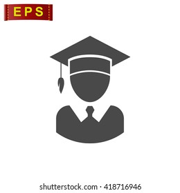 education icon, vector learning sign, isolated student symbol