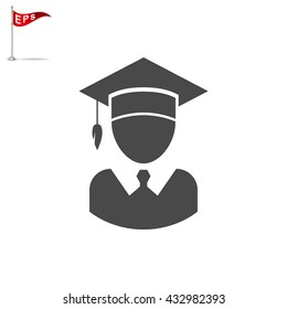 education icon, vector learning sign, isolated student symbol