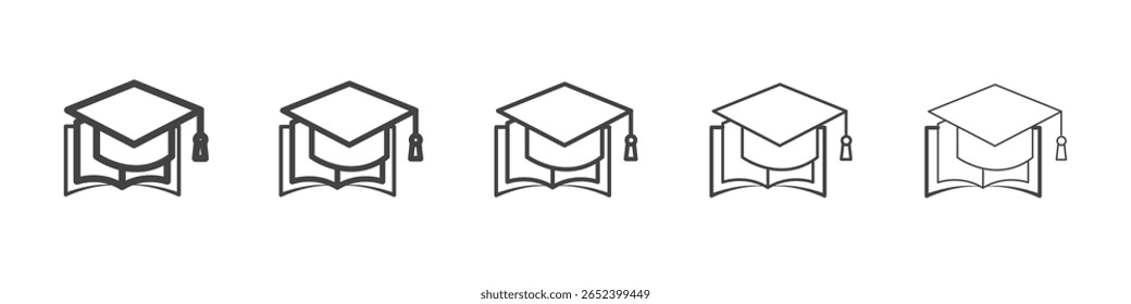 Icono de Educación Conjunto de esquema de Vector Ilustración