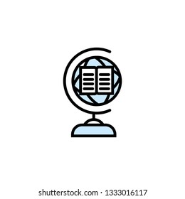 Education icon- web symbol with the book vector minimal style icon