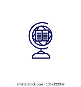Education icon- web symbol with the book vector minimal style icon