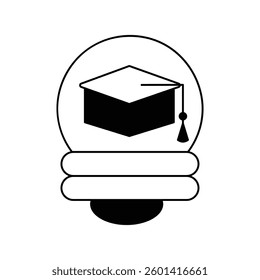 Education icon with white background vector stock illustration